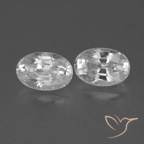 1.67 ctw White Zircon Stones, Natural Zircon in Oval Facet Shape for Sale