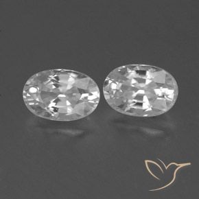1.67 ctw White Zircon Stones, Natural Zircon in Oval Facet Shape for Sale