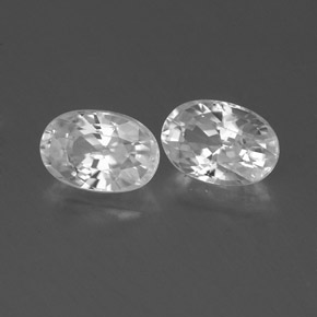 1.60 ctw White Zircon Stones, Natural Zircon in Oval Facet Shape for Sale