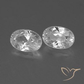 1.69 ctw White Zircon Stones, Natural Zircon in Oval Facet Shape for Sale