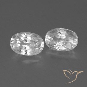 1.65 ctw White Zircon Stones, Natural Zircon in Oval Facet Shape for Sale
