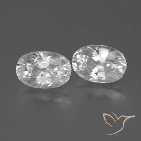 1.78 ctw White Zircon Stones, Natural Zircon in Oval Facet Shape for Sale