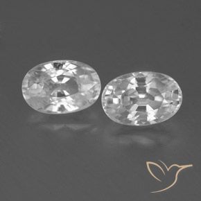 1.82 ct White Zircon, 6.3 x 4.3 mm Oval Cut From Cambodia, Photo A