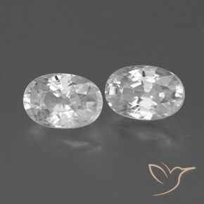 1.82 ctw White Zircon Stones, Natural Zircon in Oval Facet Shape for Sale