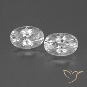 1.69 ct White Zircon, 6.1 x 4.2 mm Oval Cut From Cambodia, Photo A