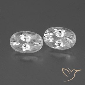 1.69 ctw White Zircon Stones, Natural Zircon in Oval Facet Shape for Sale