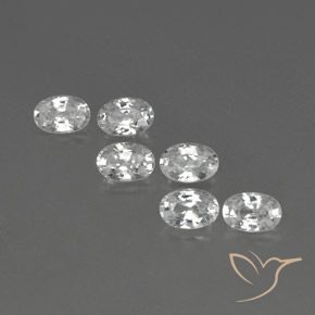 Lotto di 6 pezzi Zircone bianco taglio ovale Zircone - Peso 4,44 ct totali / media. 0,74 ct ciascuno, misura 6,1 x 4,1mm, colore: Bianco, durezza Mohs 6,5 - 7,5 adatto per gioielli da indossare ogni giorno, Mostra grande brillantezza, Photo A