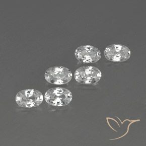 4.44 ctw White Zircon Stones, Natural Zircon in Oval Facet Shape for Sale