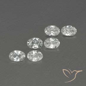 4.01 ctw White Zircon Stones, Natural Zircon in Oval Facet Shape for Sale
