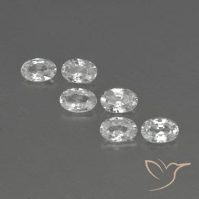 4.12ctw Natural White Zircon, Oval, VVS-VS