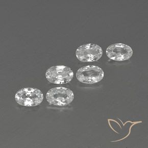 4.12 ctw White Zircon Stones, Natural Zircon in Oval Facet Shape for Sale