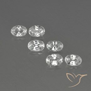 4.62ctw Natural White Zircon, Oval, VVS-VS
