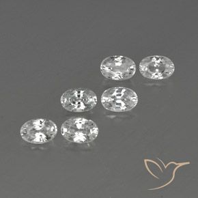 4.62 ctw White Zircon Stones, Natural Zircon in Oval Facet Shape for Sale