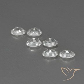 Zircon Gemstones in 6 x 4 mm (calibrated) Size for Sale, Zircon Stones in White Color