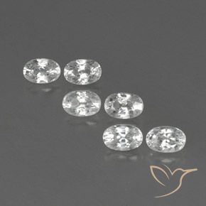 5.25ctw Natural White Zircon, Oval, VVS-VS
