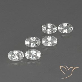 5.25 ctw White Zircon Stones, Natural Zircon in Oval Facet Shape for Sale
