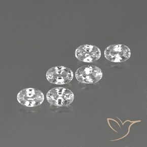 4.61 ctw White Zircon Stones, Natural Zircon in Oval Facet Shape for Sale