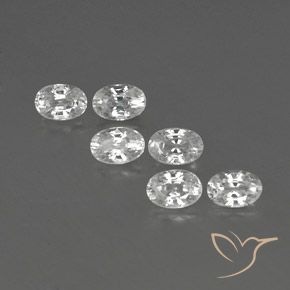 4.97ctw Natural White Zircon, Oval, VVS-VS