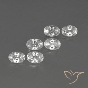 4.97 ctw White Zircon Stones, Natural Zircon in Oval Facet Shape for Sale