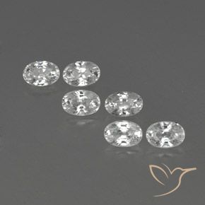 5.00ctw Natural White Zircon, Oval, VVS-VS