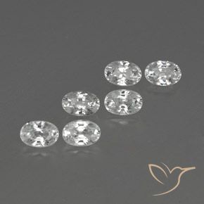 5.00 ctw White Zircon Stones, Natural Zircon in Oval Facet Shape for Sale