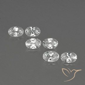 4.61ctw Natural White Zircon, Oval, VVS-VS