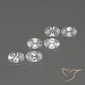 4.61 ctw White Zircon Stones, Natural Zircon in Oval Facet Shape for Sale