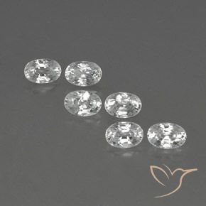 5.09ctw Natural White Zircon, Oval, VVS-VS