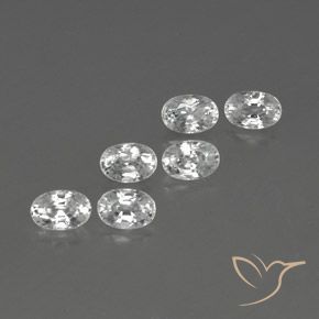 5.09 ctw White Zircon Stones, Natural Zircon in Oval Facet Shape for Sale