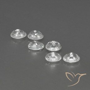Zircon Gemstones in 6 x 4 mm (calibrated) Size for Sale, Zircon Stones in White Color