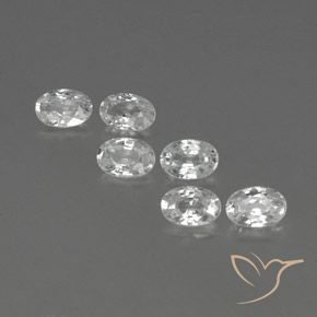 4.34ctw Natural White Zircon, Oval, VVS-VS