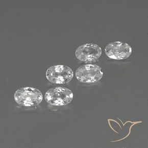 4.34 ctw White Zircon Stones, Natural Zircon in Oval Facet Shape for Sale