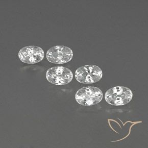 5,12 ct weißer Zirkon, 6 x 4,2 mm Ovalschliff aus Kambodscha, Photo A