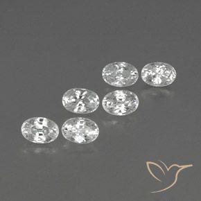 5.12 ctw White Zircon Stones, Natural Zircon in Oval Facet Shape for Sale