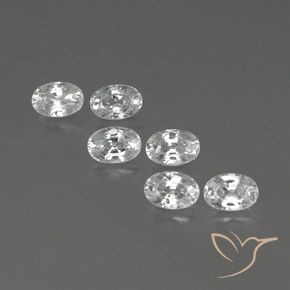 4.98ctw Natural White Zircon, Oval, VVS-VS