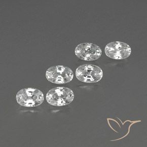 4.98 ctw White Zircon Stones, Natural Zircon in Oval Facet Shape for Sale