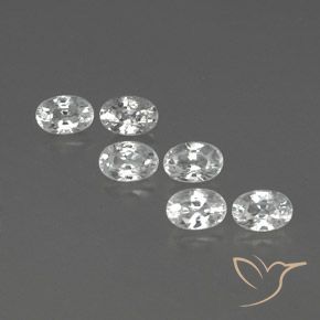 5.04ctw Natural White Zircon, Oval, VVS-VS