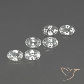 5.04 ctw White Zircon Stones, Natural Zircon in Oval Facet Shape for Sale