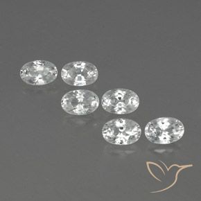 5.12ctw Natural White Zircon, Oval, VVS-VS