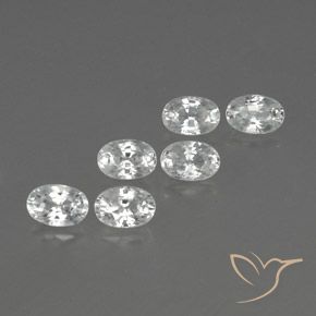 5.12 ctw White Zircon Stones, Natural Zircon in Oval Facet Shape for Sale