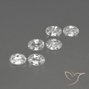 4.17 ctw White Zircon Stones, Natural Zircon in Oval Facet Shape for Sale