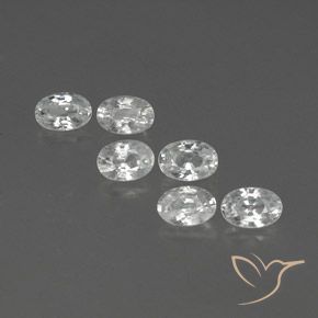 4.66ctw Natural White Zircon, Oval, VVS-VS