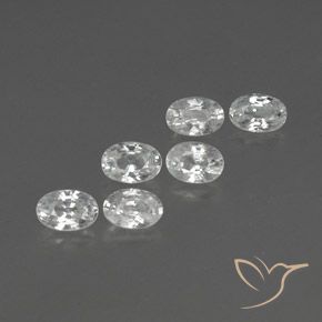 4.66 ctw White Zircon Stones, Natural Zircon in Oval Facet Shape for Sale