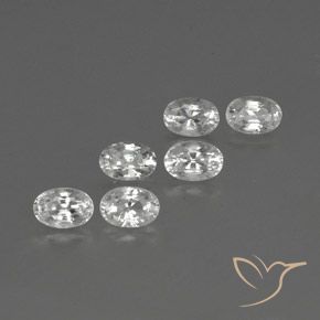 4.72 ctw White Zircon Stones, Natural Zircon in Oval Facet Shape for Sale