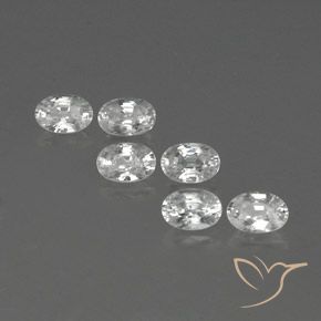 4.64ctw Natural White Zircon, Oval, VVS-VS