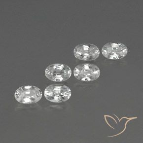 4.64 ctw White Zircon Stones, Natural Zircon in Oval Facet Shape for Sale