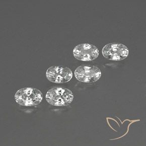 4.67 ctw White Zircon Stones, Natural Zircon in Oval Facet Shape for Sale