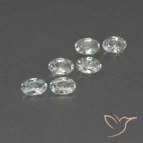 3.96 ctw White Zircon Stones, Natural Zircon in Oval Facet Shape for Sale