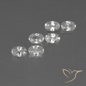 4.14 ctw White Zircon Stones, Natural Zircon in Oval Facet Shape for Sale
