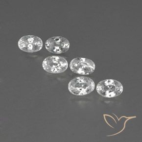 5.05ctw Natural White Zircon, Oval, VVS-VS